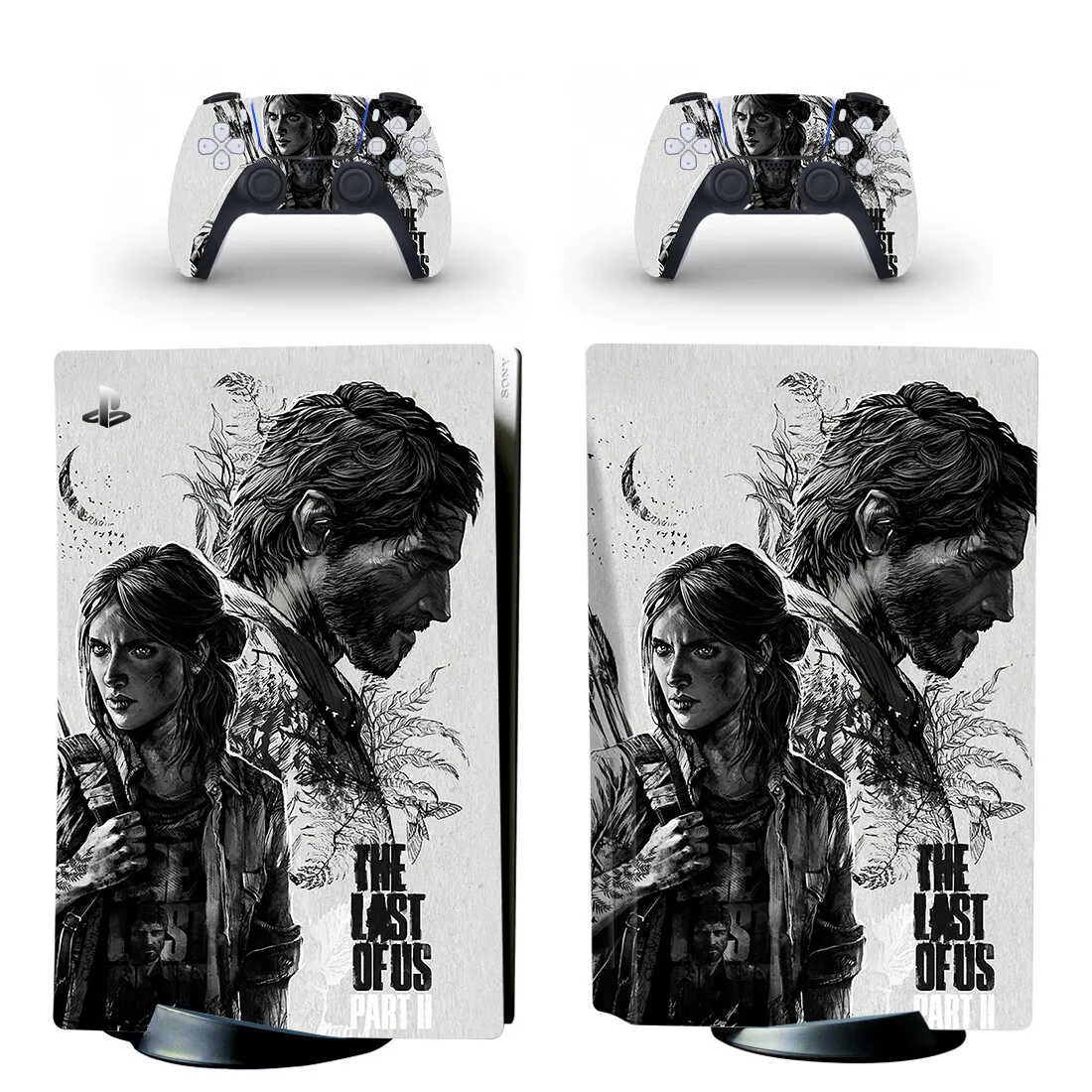 ملصق جلدي لإصدار قرص PS5 من The Last Of Us لوحدة التحكم Playstation 5 و2 وحدات تحكم ملصق جلود واقية من الفينيل طراز 5