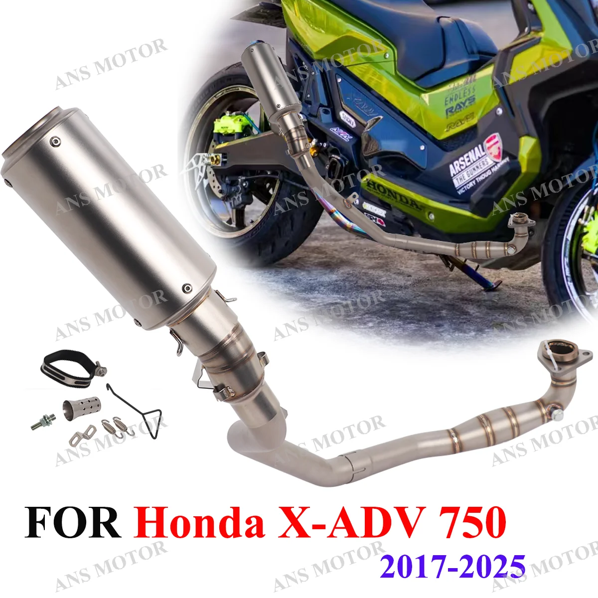 For Honda X-ADV 750 X ADV750 2017 - 2025 Motorcycle Exhaust Muffler Full System Slip On Front Link Pipe ADV750 Exhaust