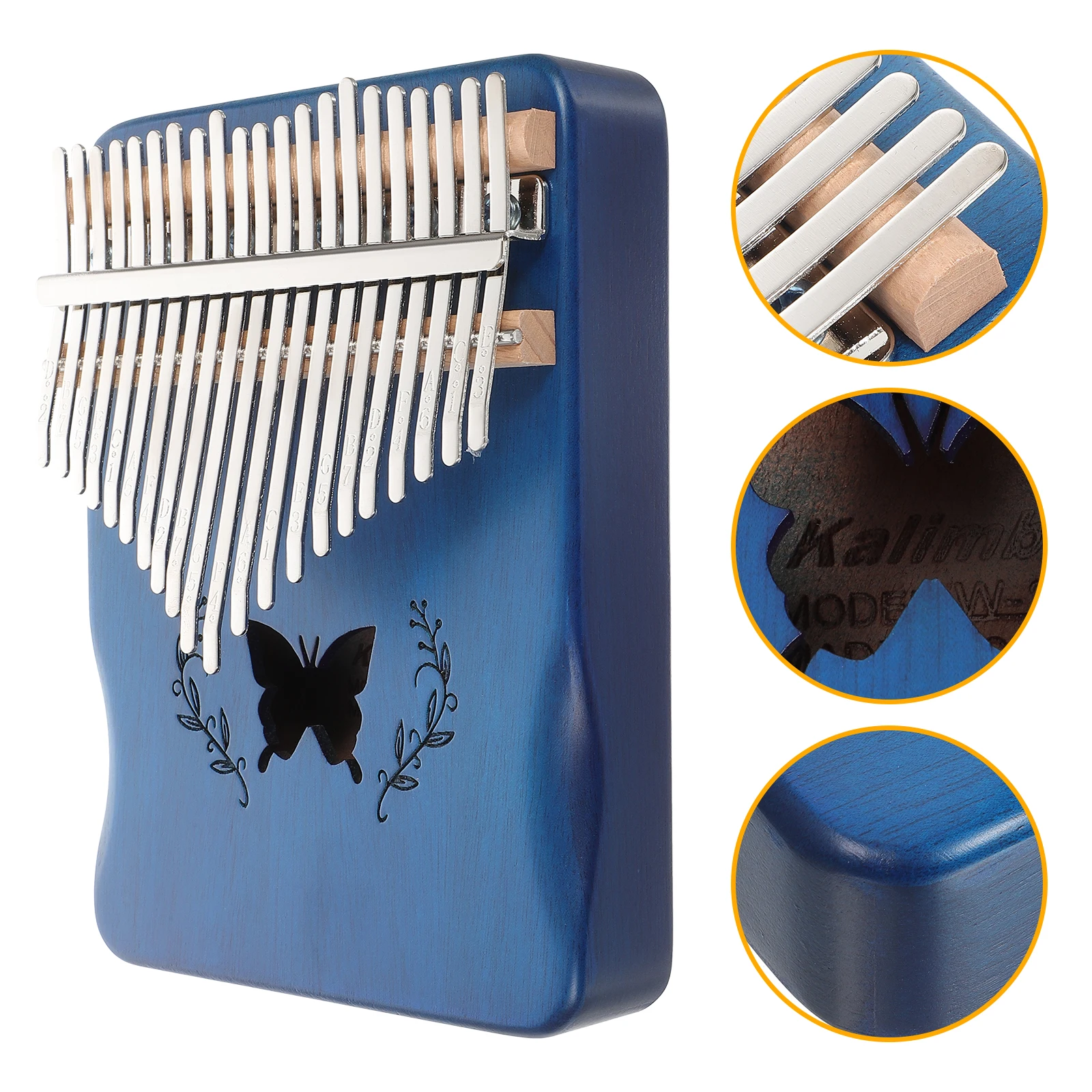 

Thumb Piano Portable Kalimba Pendant Finger Blue for Beginners Pianos
