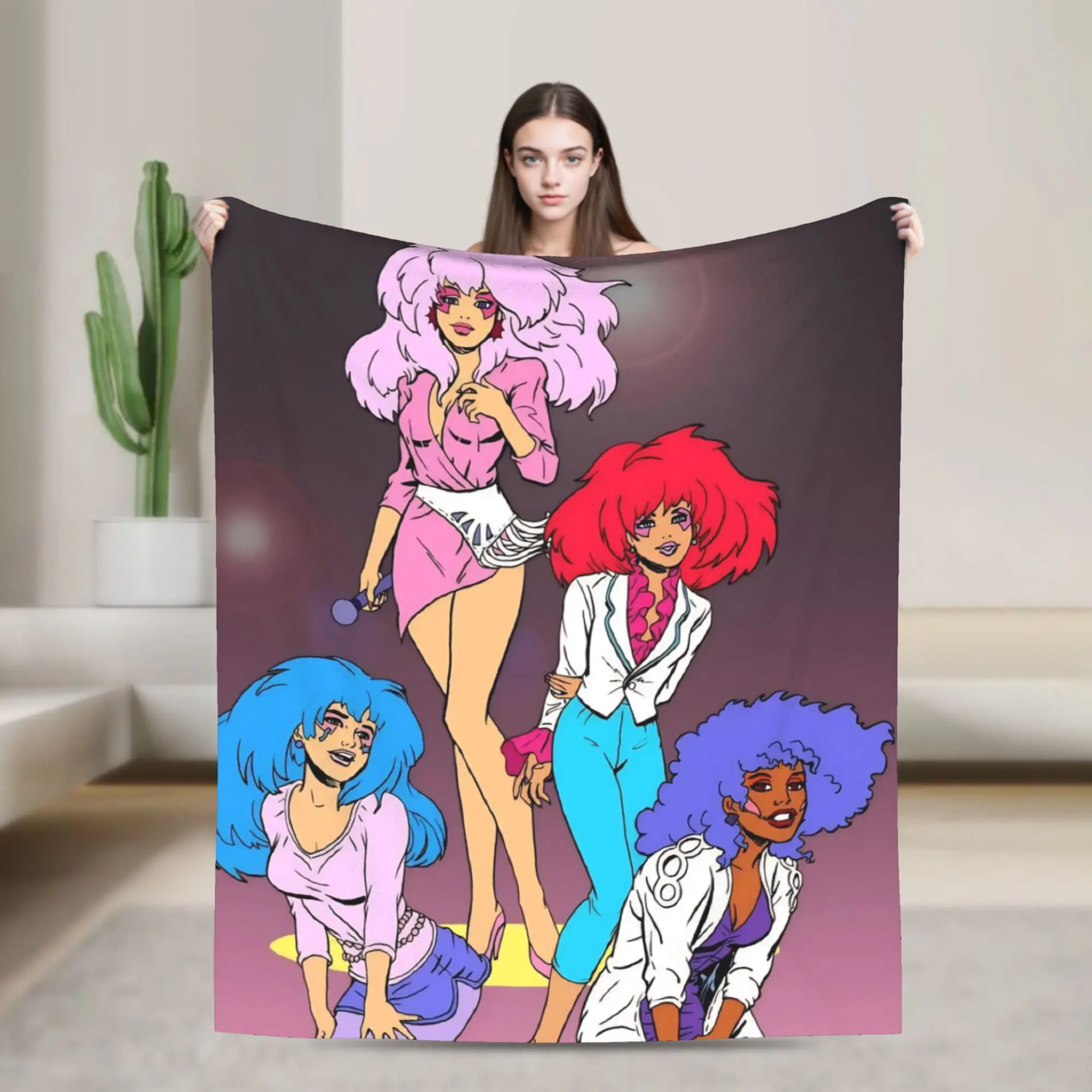 Super Soft Jem And The Holograms Throw Blanket Premium Flannel Fleece Lightweight Bed Blanket Super Cozy Blankets All Season Use