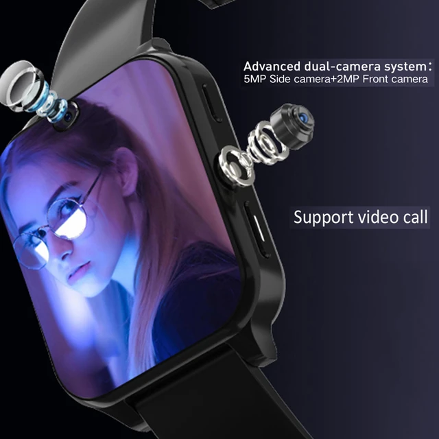 2022 la migliore vendita 4G grande schermo quadrato Android Smart Watch uomo GPS WiFi SIM 64G impermeabile HD doppia fotocamera videochiamata smartwatch AliExpress 44