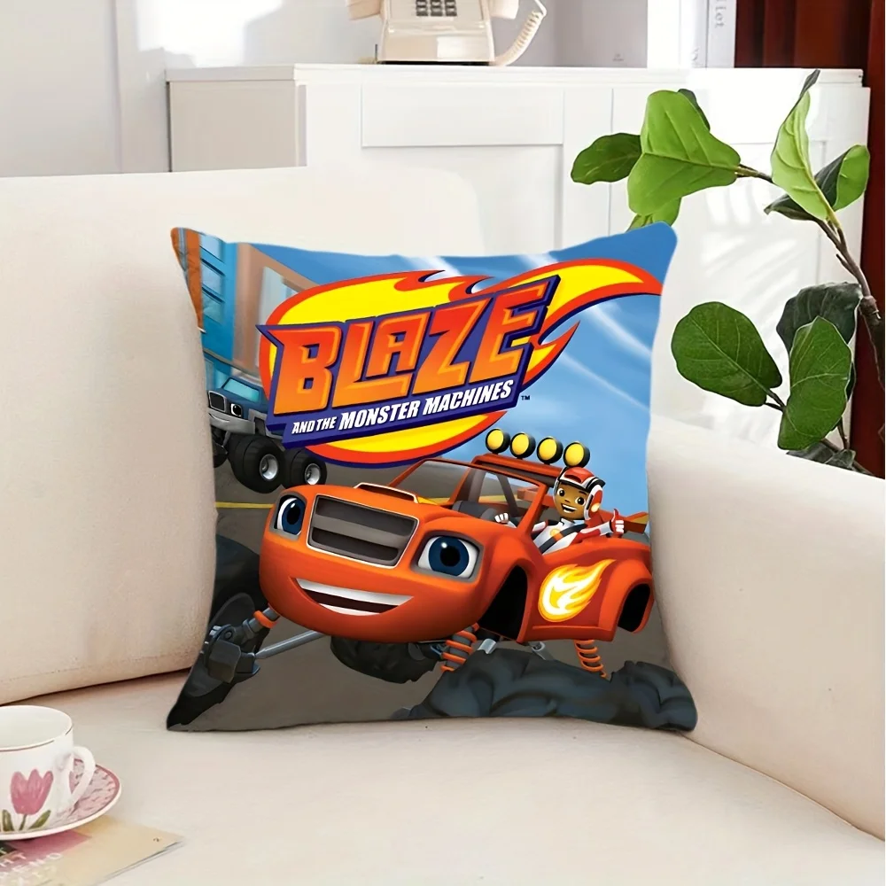 1pc Blaze and the Monster Machines Pillowcase - Polyester 2D Double-Sided Print, Sofa Bedroom Decor Cushion Cover, Kids Cartoon