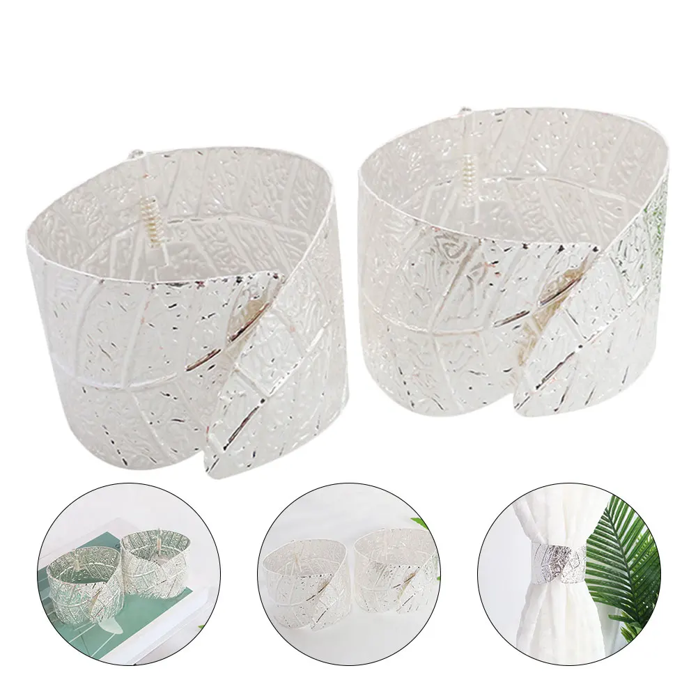 

2 Pcs Curtain Buckle Window Curtains Rings with Hooks Holders Tie Backs Ties Alloy Tiebacks Buckles Fastener