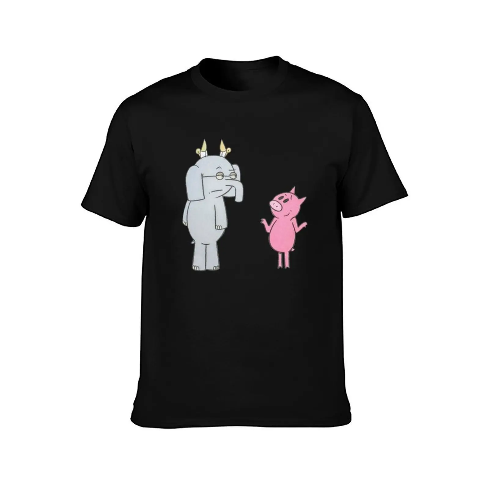 Elephant and Piggie - Gerald and Piggie 3 T-Shirt Basic Solid Color Casual Tee Shirt