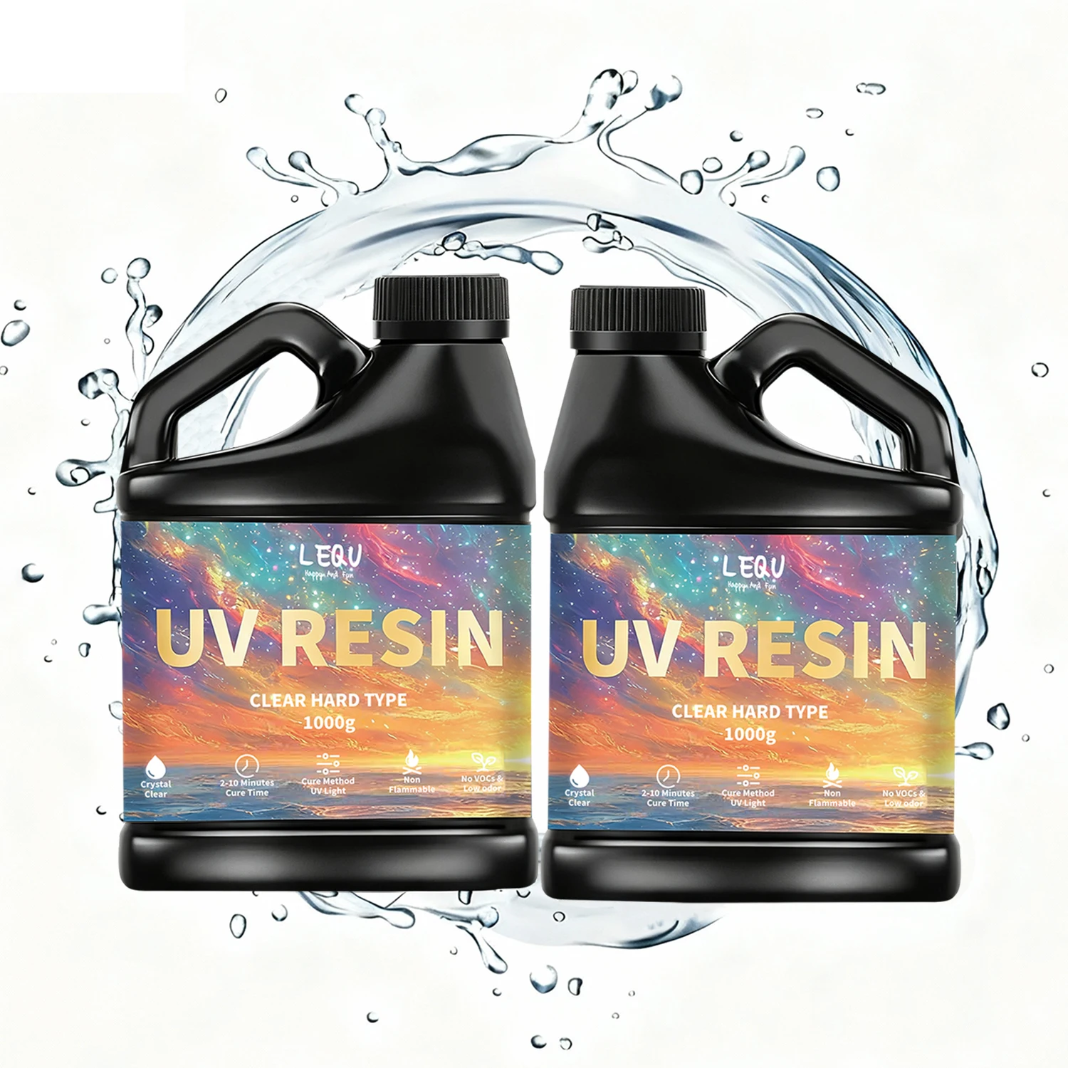 

1000 г УФ-смола Кристально чистая твердая эпоксидная смола для УФ-отверждения, улучшенная формула УФ-смола, комплект клея на солнечной батарее, прозрачная смола,