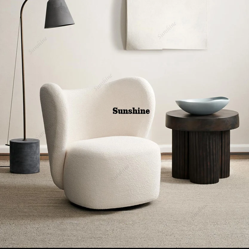 Villa Use Swivel Base Upholstered  Accent Chair Contemporary Lounge Sofa Chairs for Hotel Lobby