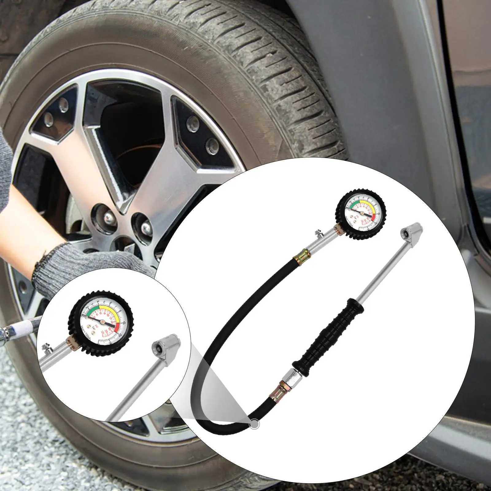 

Тестер контроля давления в шинах, профессиональный насос для накачивания, инструмент для автомобиля, мотоцикла, манометр в шинах для автомобилей, мотоциклов