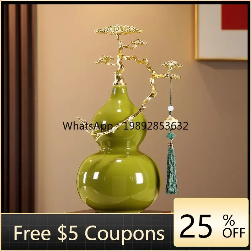 

LYY Enamel Color Gourd Ornament Creative High-end Living Room Entrance TV Wine Cabinet Desktop Decoration Gift