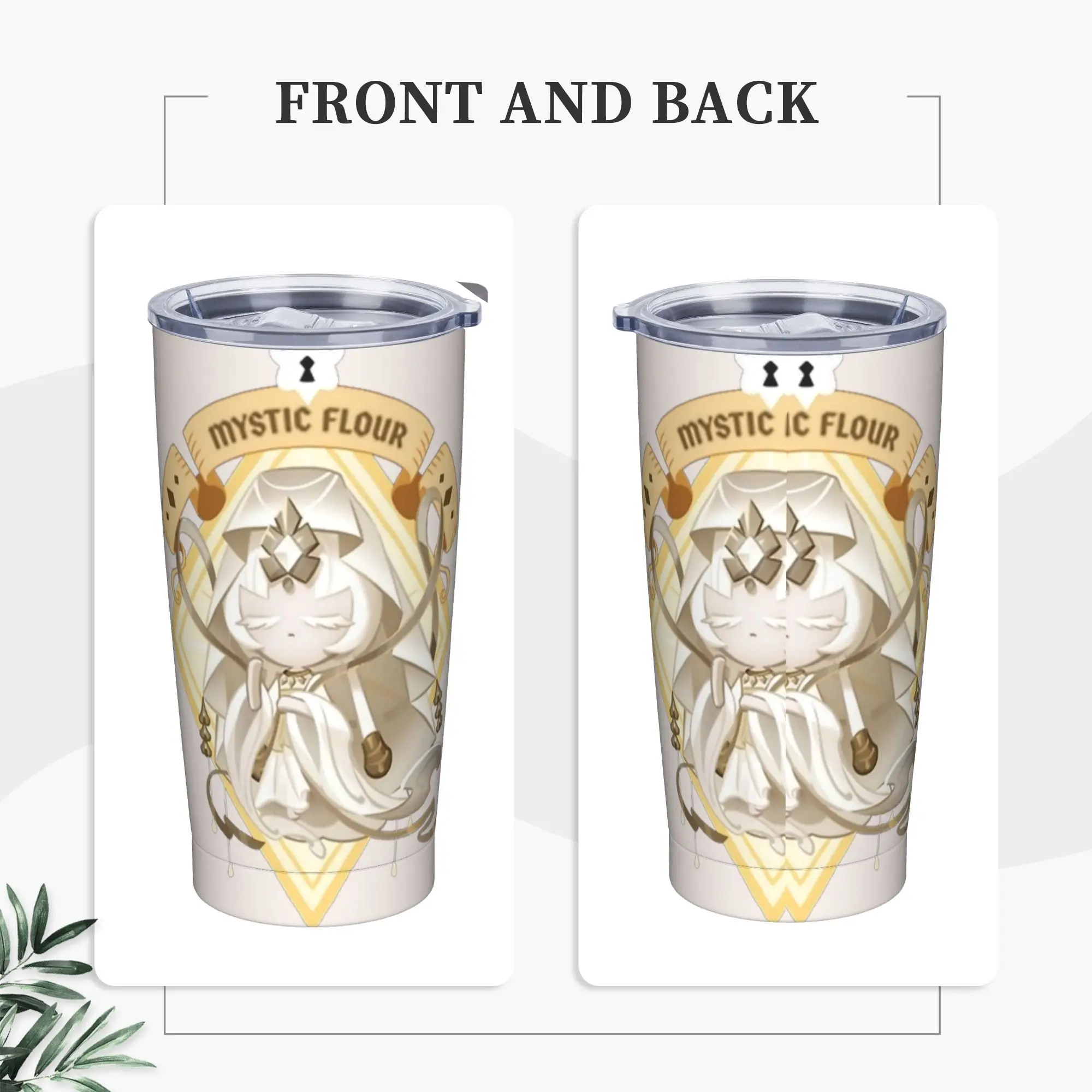 mystics flours Tumbler Vacuum Insulated Cookie Run Kingdom Coffee Cups with Lid Straw Double Wall Mugs Hot Cold Drink, 20oz