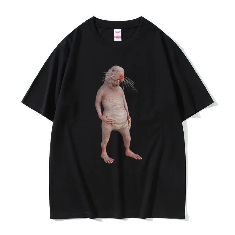 

I Really Like Naked Moles, Okay Funny Naked Mole Rat Meme T-shirt Men Women Humor Evil T Shirts Male Casual Oversized T-shirts