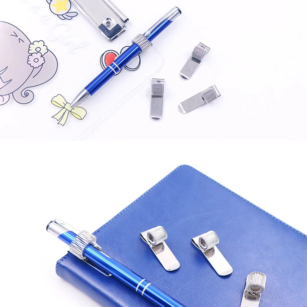 1/2PCS Portable Metal Pen Clip Multifunctional Pen Clip Notebook Spring Pen Clip Suitable for Notebook Pen Clip Folder Book Clip