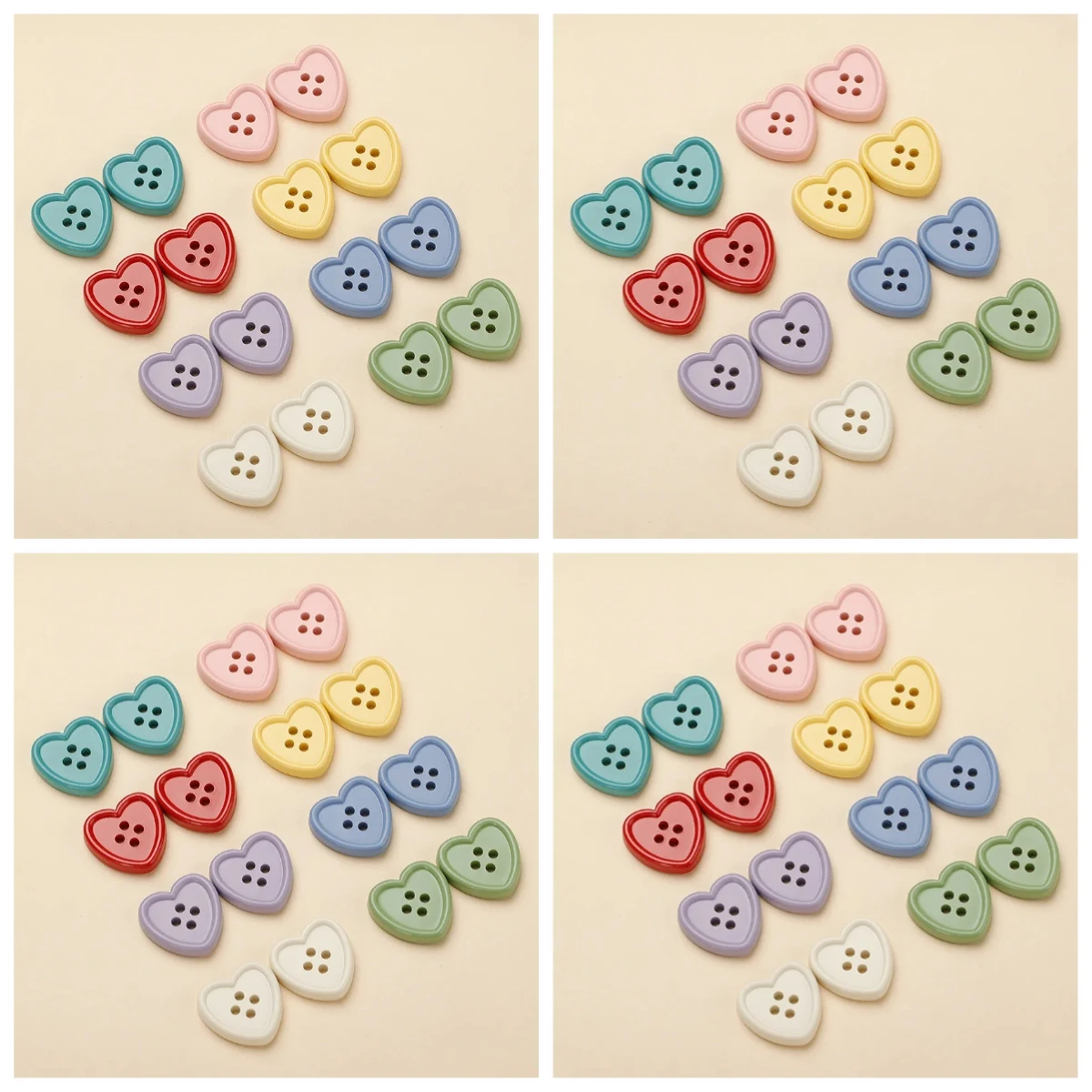 20 قطعة أزرار لطيفة على شكل قلب ملون أزرار بلاستيكية للملابس لوازم حرفية ذاتية الصنع 15 مللي متر ملحقات الخياطة المزخرفة للأطفال
