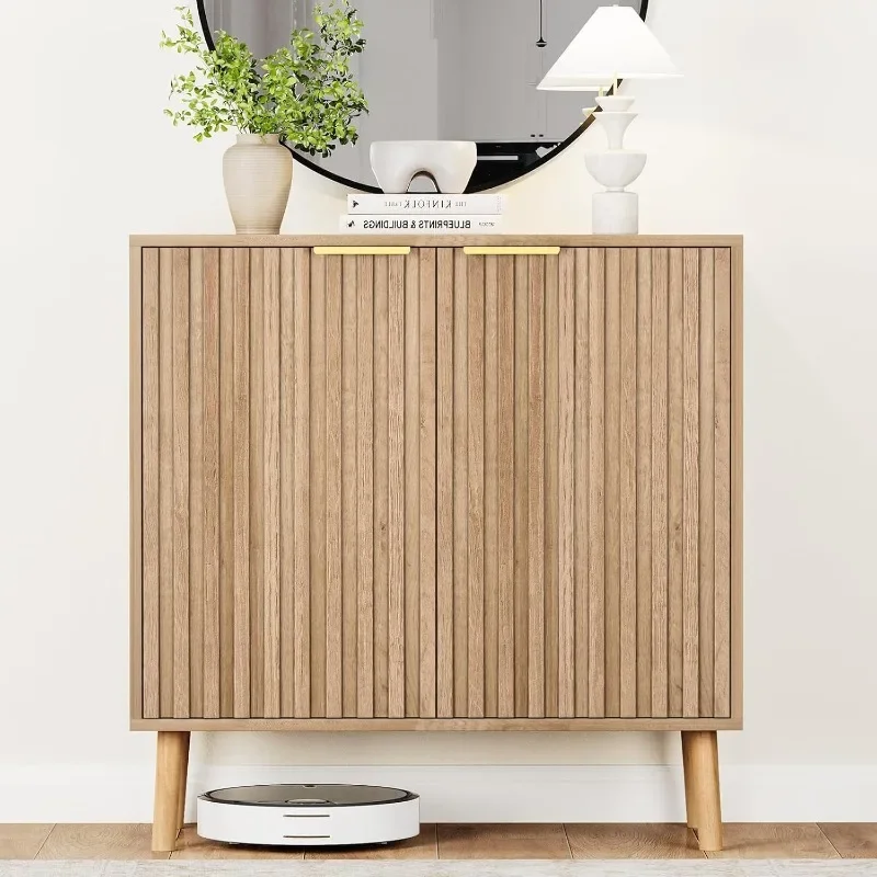 

Fluted Storage Cabinet, Buffet Cabinet Sideboard, Modern Accent Cabinet Console Table for Entryway, Living Room