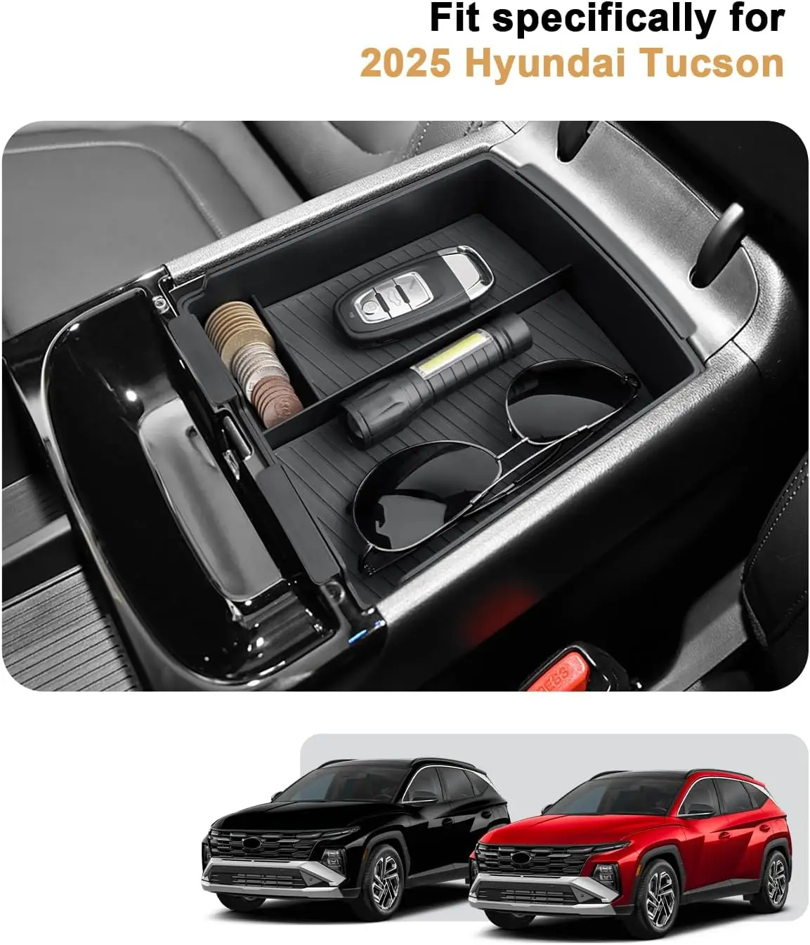 

Tucknbox For 2025 Hyundai Tucson(Limited) Armrest Storage Box Tray Center Console Organizer Interior Storage Car Box Accessories