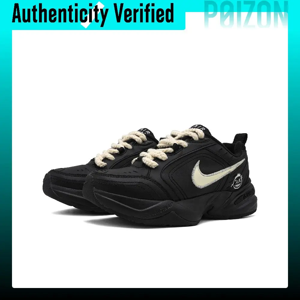 Nike Air Monarch 4 Chunky Sneakers Unisex Low-top Black 415445-102（Team1690-）