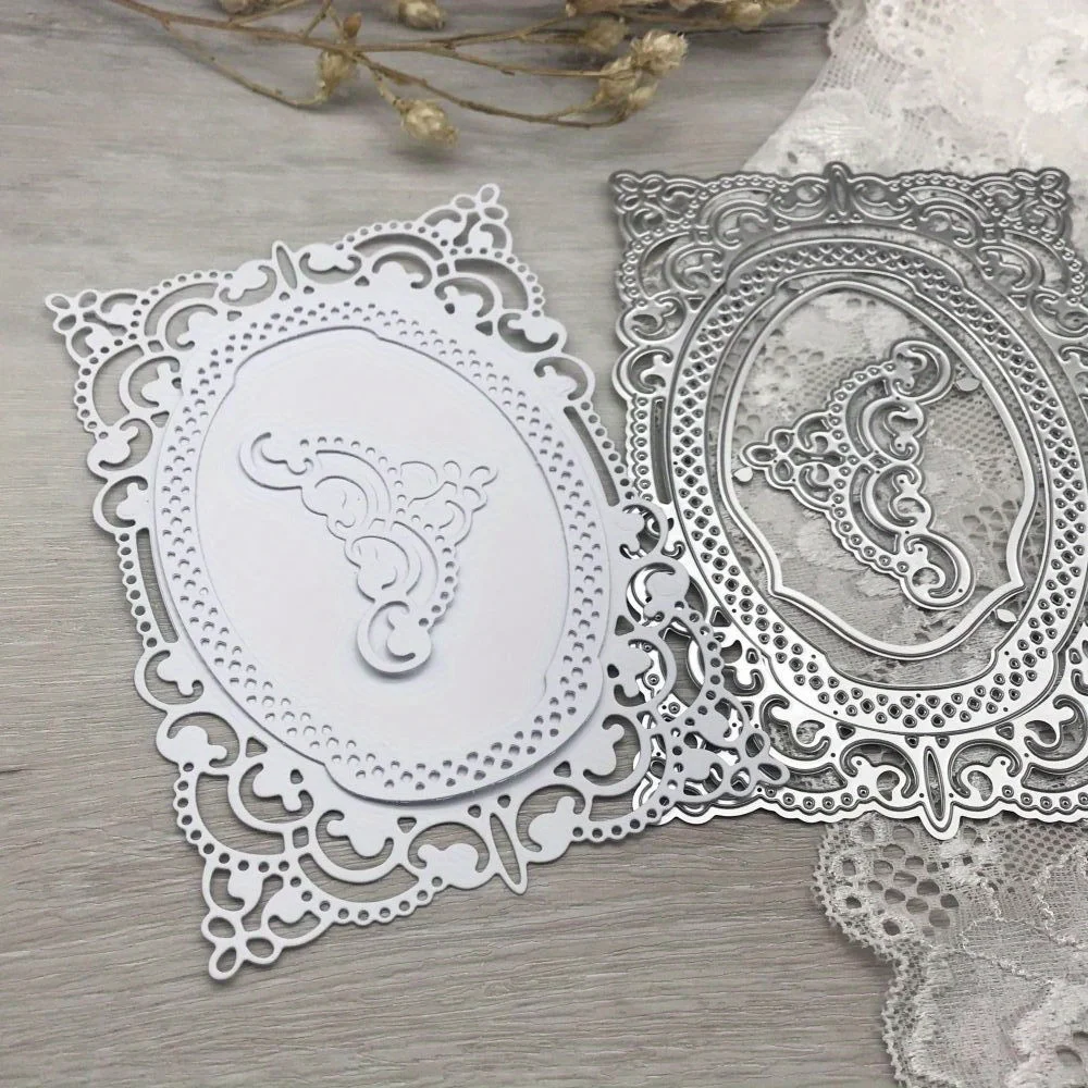 1 قطعة قوالب القطع المعدنية قطع يموت قالب إطار مستطيل الديكور قصاصات ورقية كرافت شفرة لكمة الإستنسل يموت #1