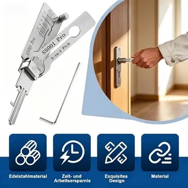 2-in-1 Edelstahl-Hauptschlüssel-Decoder S001 PRO für Zugangstüren und verschiedene Formen von Schlossöffner-Sets – Detail 3