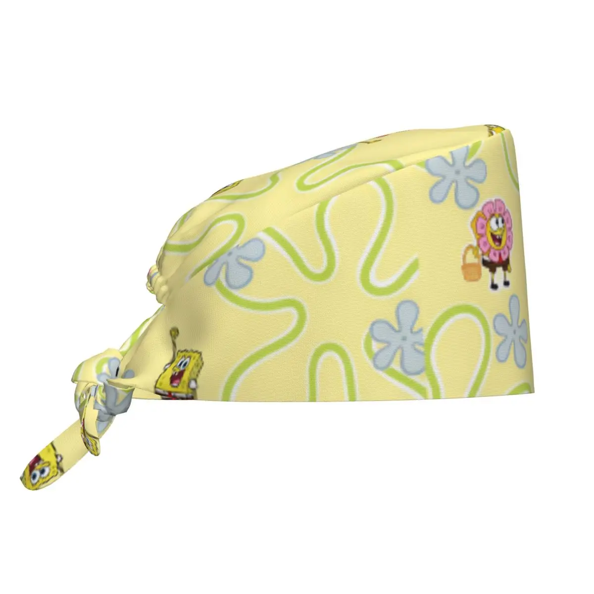 Chapeaux d'infirmière S-Spongebobs, casquette de travail pour hommes et femmes, casquette de travail décontractée pour cheveux longs, casquette médicale douce et confortable