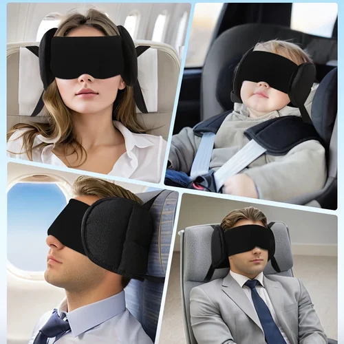 Imagen 1 del producto Almohadas de viaje para vuelos, almohada para el cuello con memoria pura, funda cómoda y transpirable, Kit de viaje de avión lavable a máquina con lujo, 1 Uds.