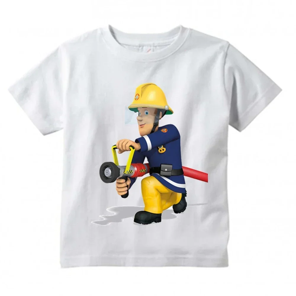 Kids Sam Fireman Firefighter 3d Print Design T Shirt Boys Girls Aldults Funny Kawaii Short Sleeve Tops Children Aldults T-Shirts