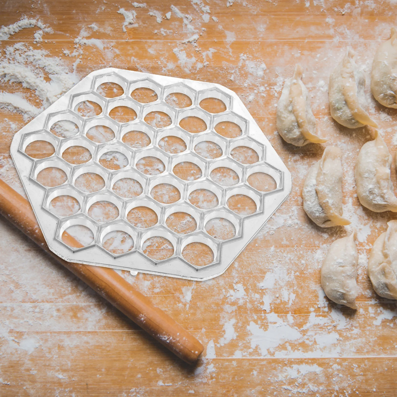 

37 Hole Dumpling Mold Maker Kitchen Gadget Multi Hole Ravioli Molds Reusable Aluminum Easy Clean Storage Efficient