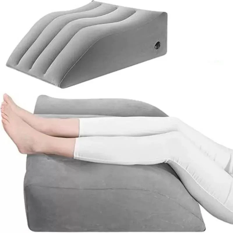 Inflatable Leg Elevation Pillow Ergonomic Wedge Foot Rest Cushion for Knee Support & Pressure Relief Improved Blood Circulation
