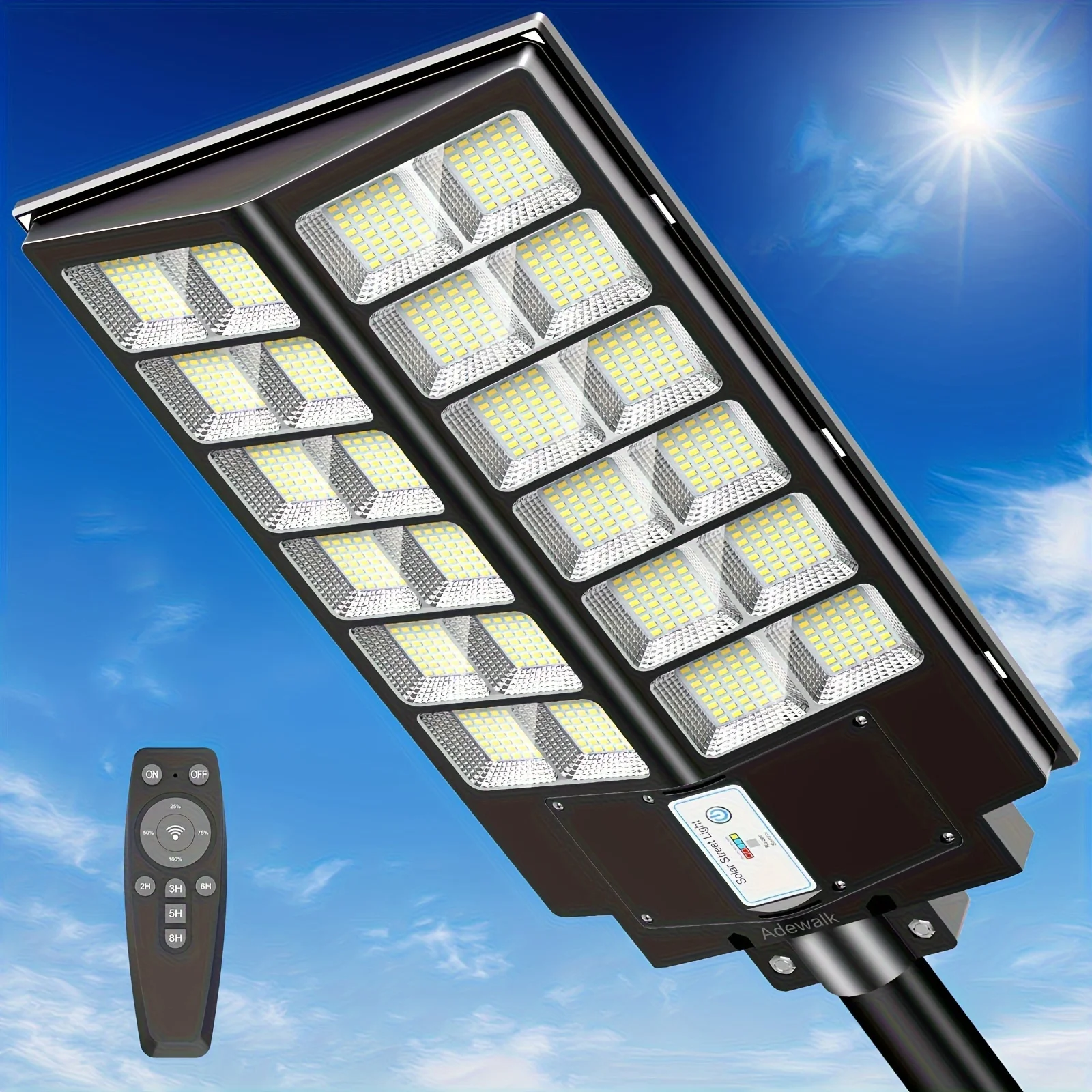 

Solar Street Light, Solar Street Light Outdoor, Solar Parking Lot Lights 6500K, Solar Lights Outdoor Motion Sensor Dusk to Dawn for Parking Lot 1/2pcs