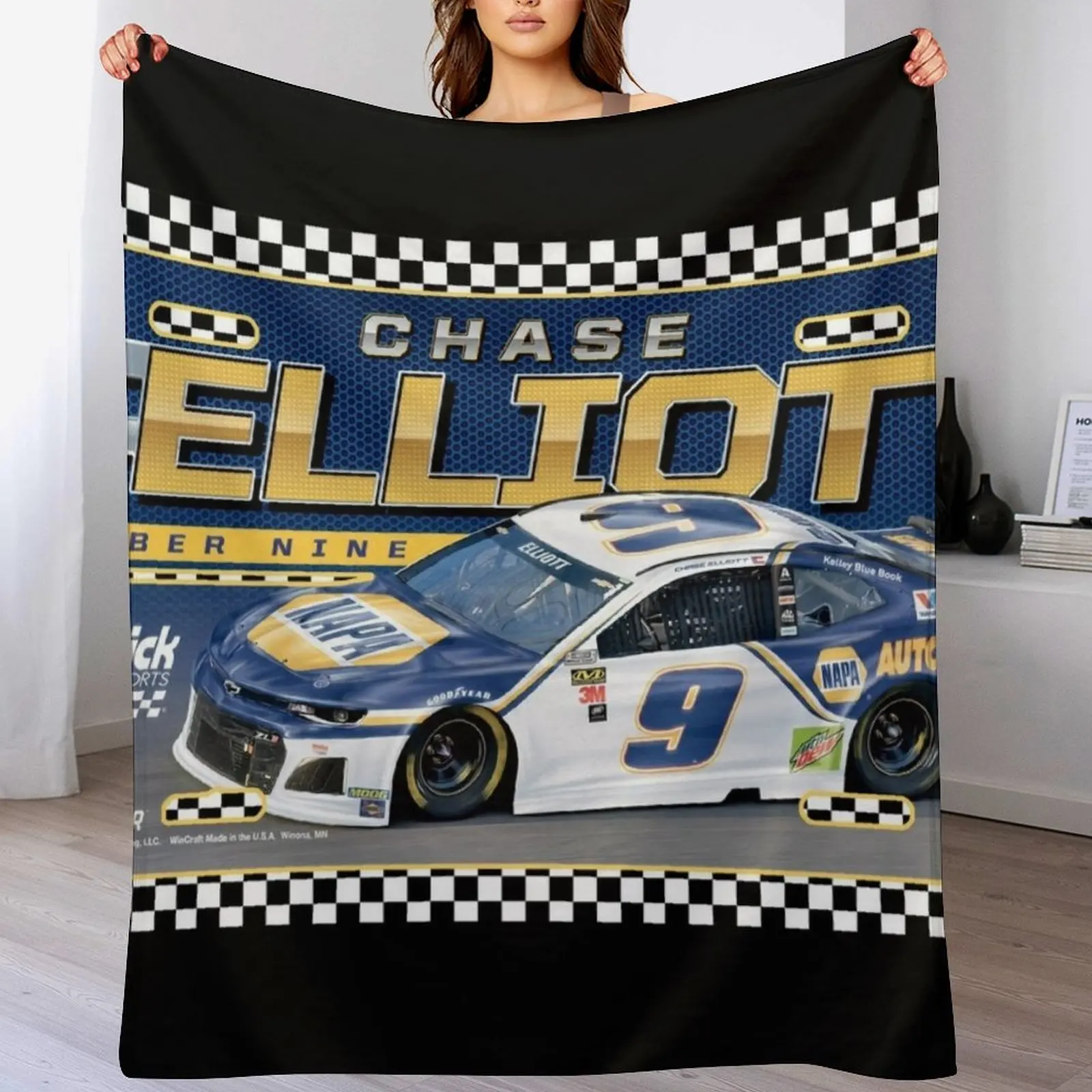 

Nascar Chase Eliott Championship Throw Blanket Cozy Napping Blanket Gift for Mom Dad