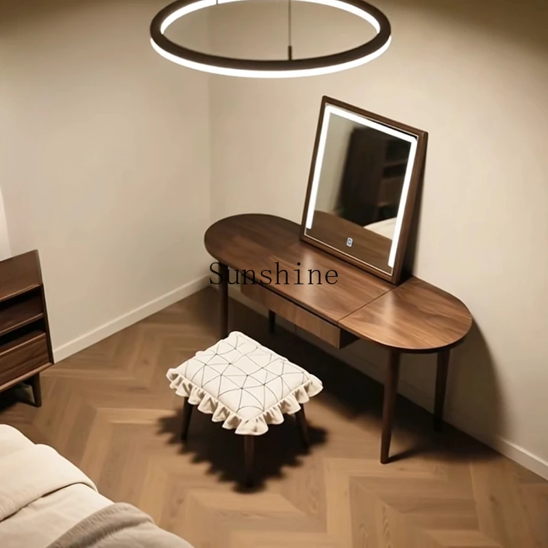 

Light luxury makeup table antique bedroom simple solid wood banana leaf shape simple modern