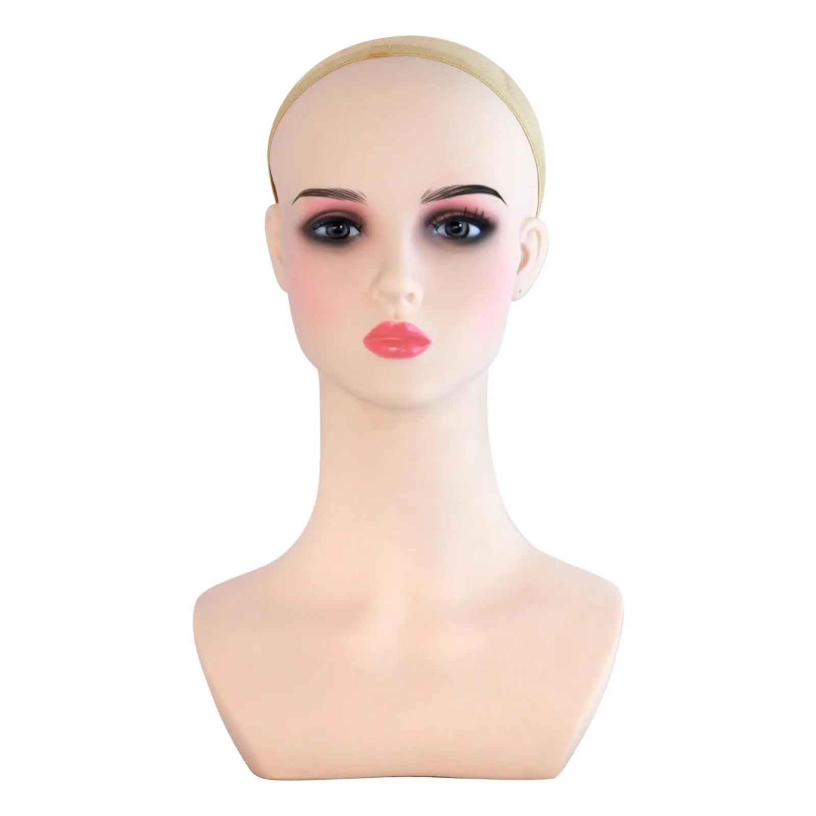 Realistic Female Mannequin Head with Shoulders and Upper Torso for Wig Fitting Cosmetology Training and Shop Display