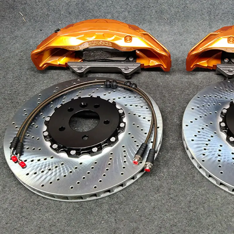 Modified Big Brake Kit 10 Pot Gold Calipers with 420*40mm drilled and slotted Rotor for 2010 BMW F02