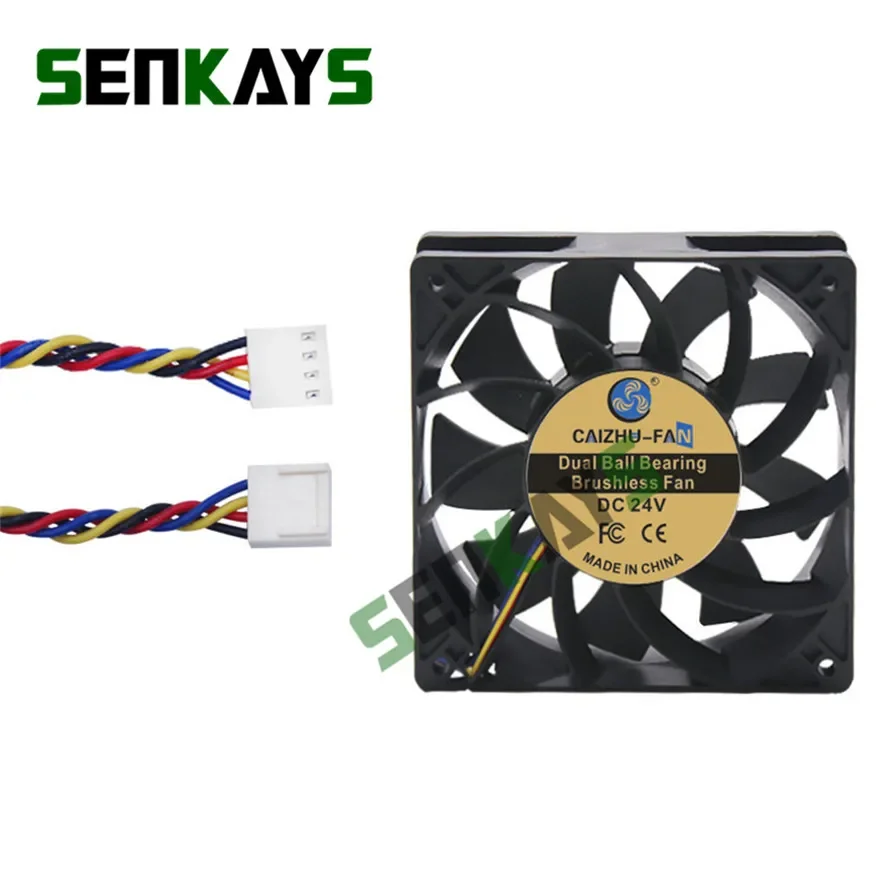 pa Dual Ball Bearing 120MM 12cm 12025  CPU Fan 120x120x25mm DC 24V Computer Case Cooling Fan 4pin  PWM