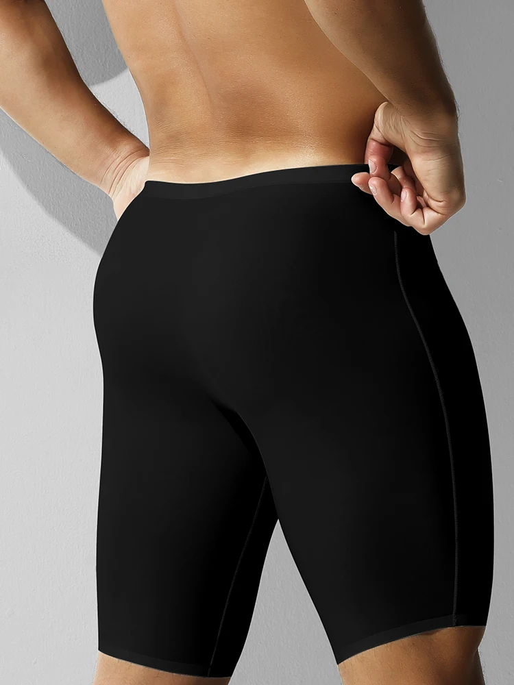 Men's ice silk underwear sports men's summer thin boxers lengthened anti-wear leg trackless running quick dry boxers