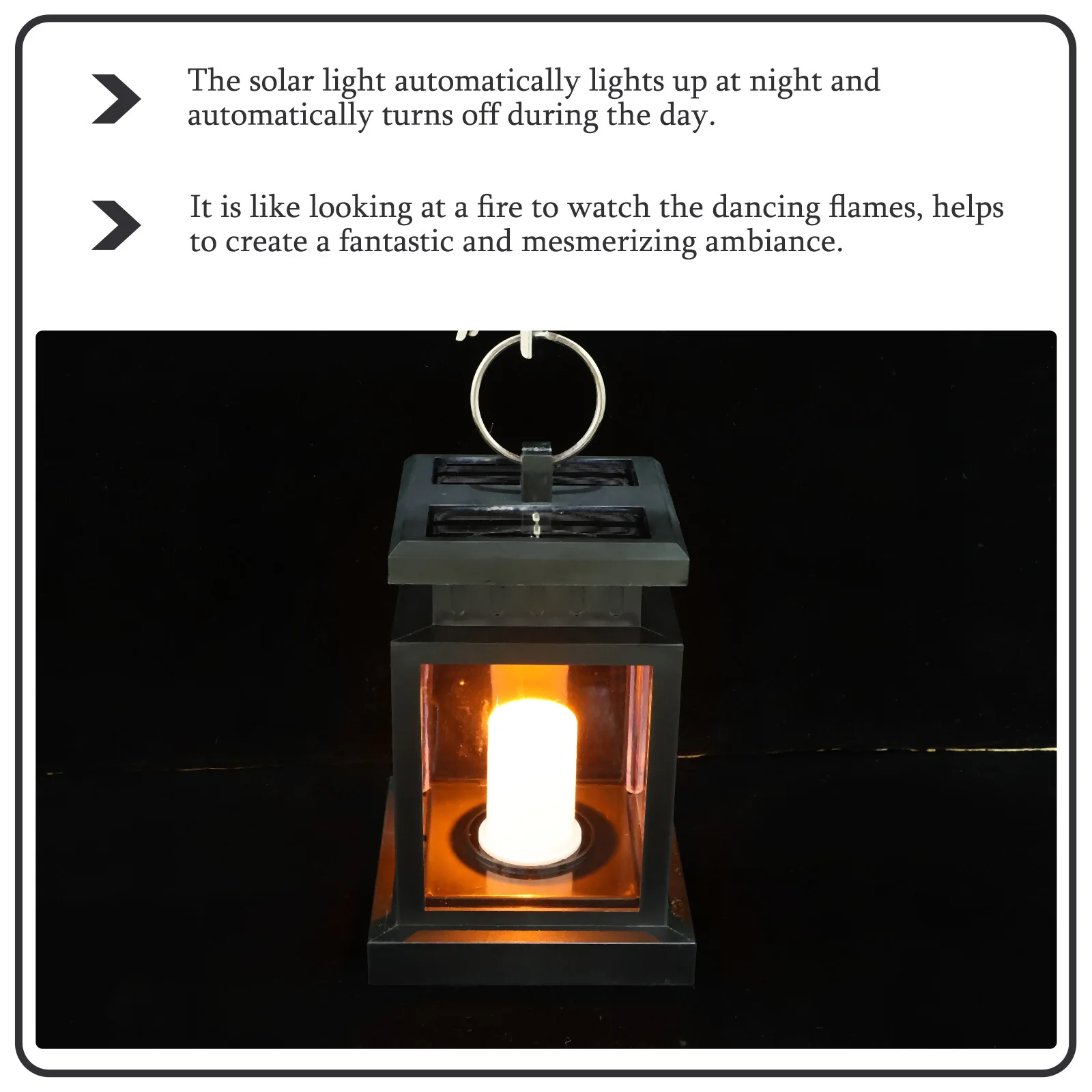 

Solar Powered Pillar Lamp with Flickering Flames Outdoor Post Light for Garden Patio Yard Decor Courtyard Lighting