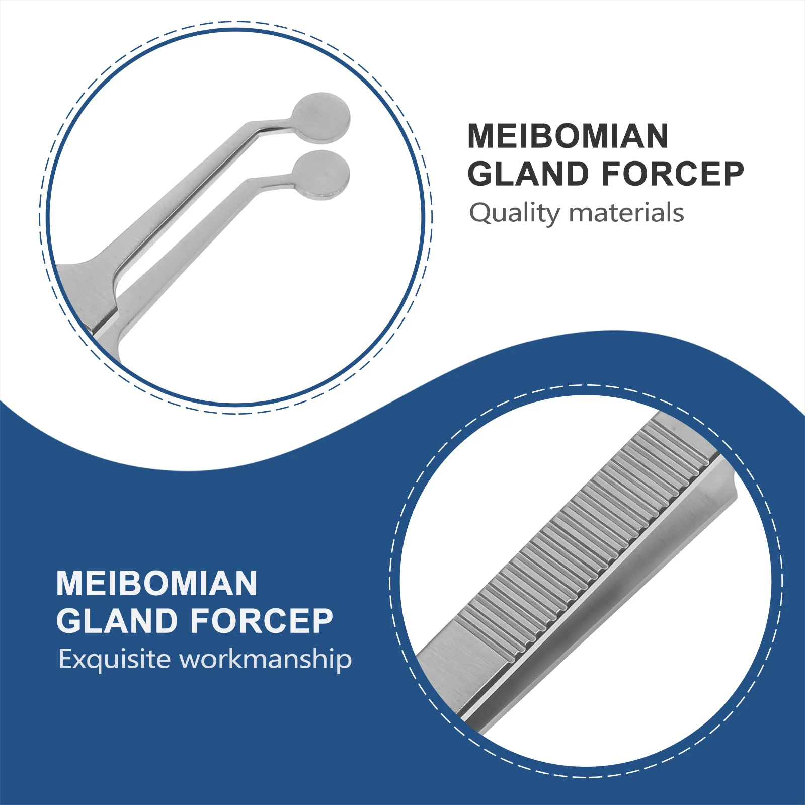 الفولاذ المقاوم للصدأ جولة رئيس Meibomian الغدة Forcep الجفن تدليك الملقط مقاومة للتآكل دائم سطح أملس قوي #4