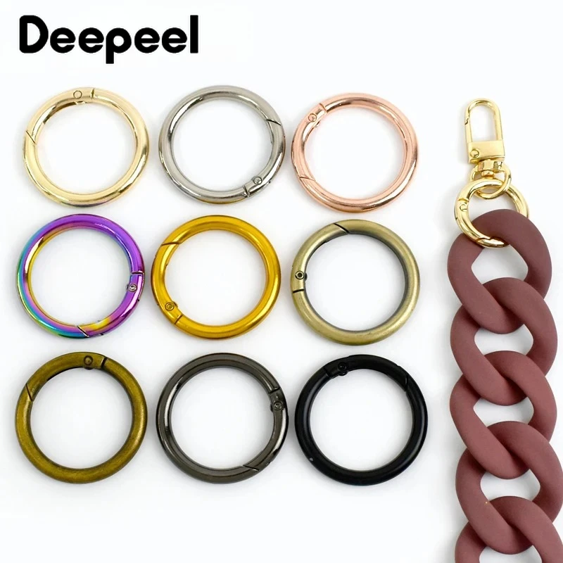 

10Pcs 10-50mm O Ring Metal Snap Hook Accessories for Handbags Bag Straps Keychain Openable Trigger Buckle Carabiner Clips Clasp