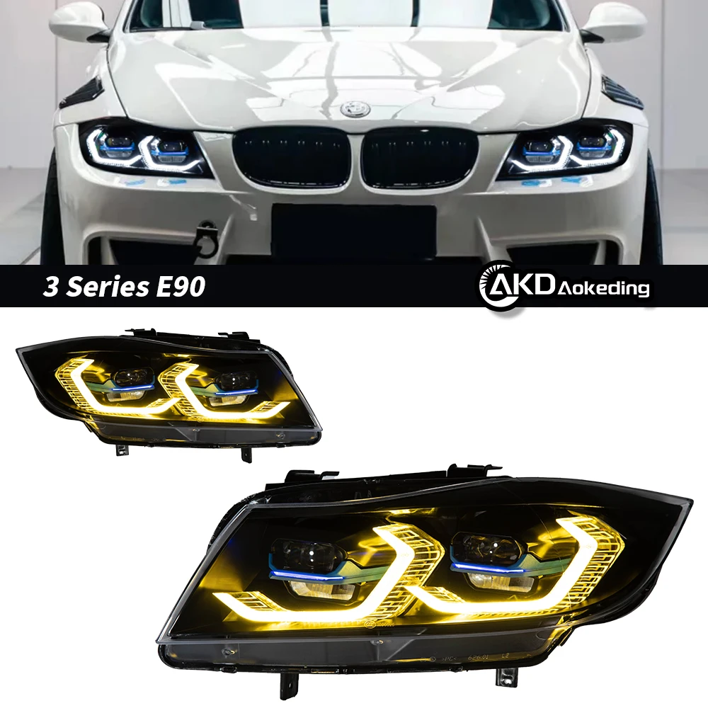 Auto Parts For BMW 3 Series E90 Headlights 2005-2012 latest Styling LED Daytime Lights Dual Projector Car Accesorios Modified