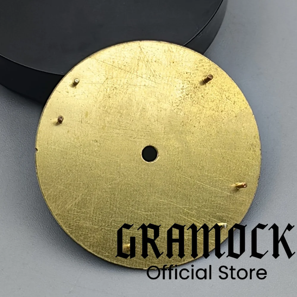 Gramock Nuovo quadrante e lancette in crema pilota a dodici cifre luminoso verde completo da 29 mm adatti per movimenti NH35/36 ETA PT5000 Miyota8215