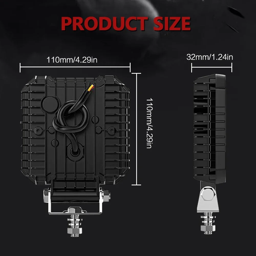 MONDEVIEW 4-inch Black Knight Work Light 6500K 120W 1700LM Suitable for Driving Boat Truck SUV  ATV UTV 4x4 Auxiliary Lighting