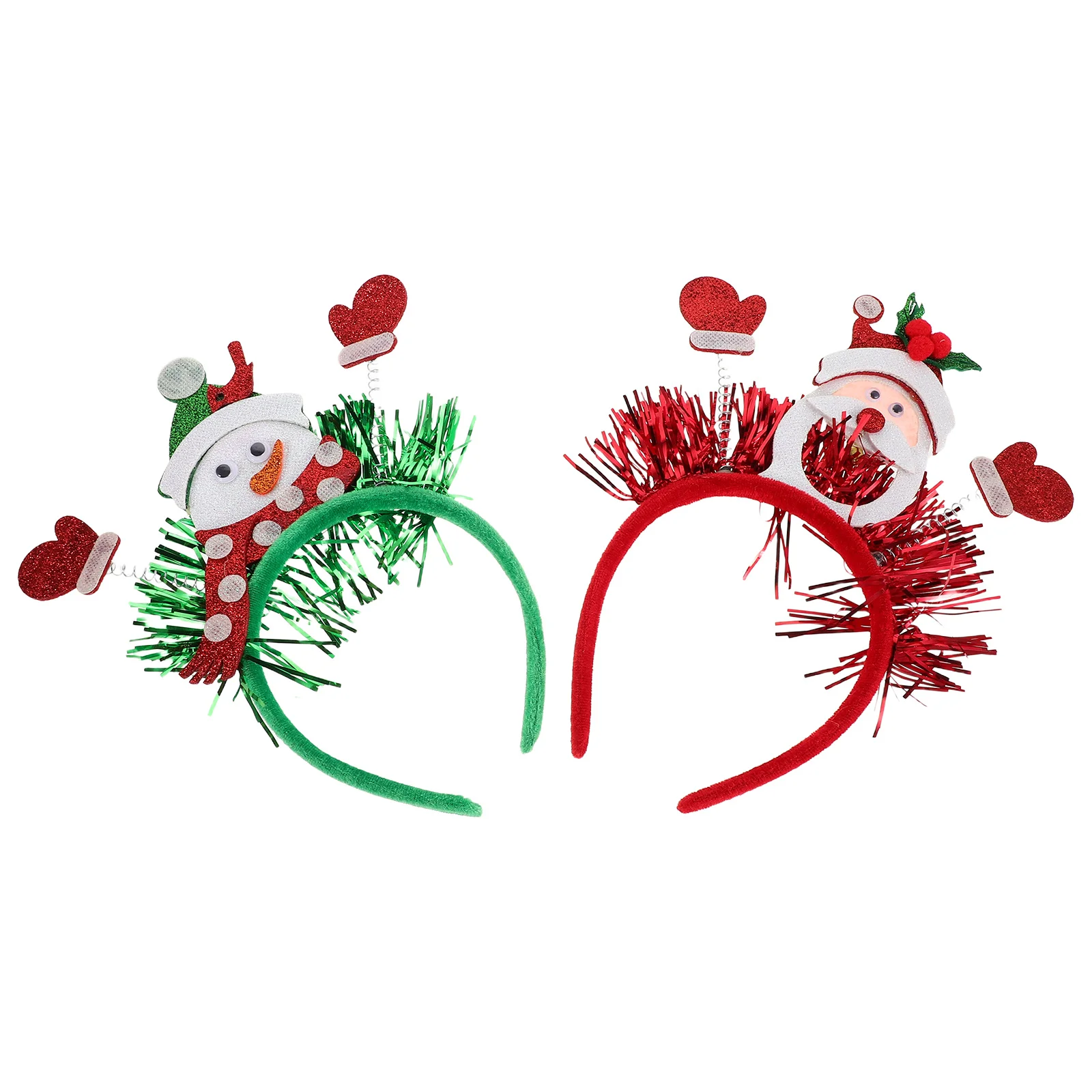 

2 шт., рождественские обручи для волос, надувные повязки на голову, снеговик, дизайн Санта-Клауса, сувениры для праздничной вечеринки, праздничный головной убор с мишурой, новогодний костюм