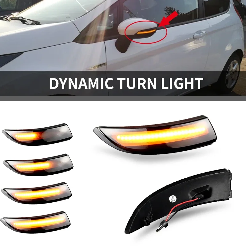 2 قطعة لا خطأ LED الجانب مرآة ديناميكية بدوره إشارة أضواء متتابعة لفورد فييستا Mk7 2008-2017 لفورد B-Max اكسسوارات السيارات #3
