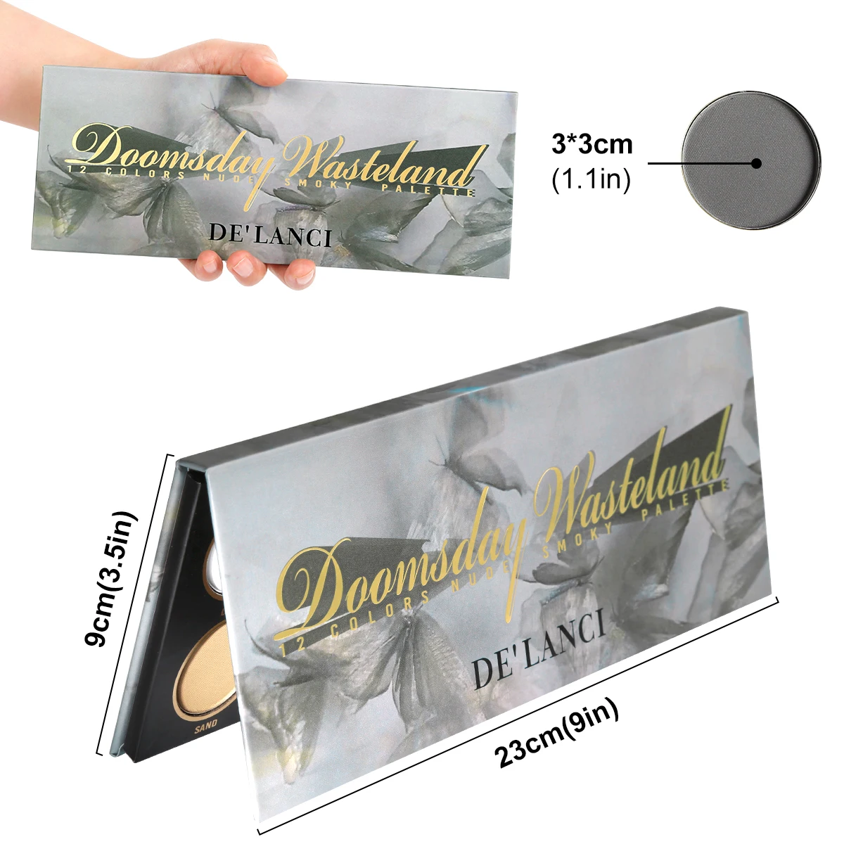 DE’LANCI 12 Color Neutral brown Grey Eyeshadow Makeup Palette,Matte Shimmer Daily Neutral Nude Naked Smoky Eye Shadow Makeup