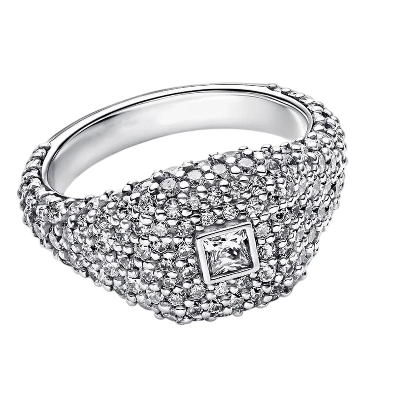 Women's 925 Silver Double Love Butterfly Gold Ring