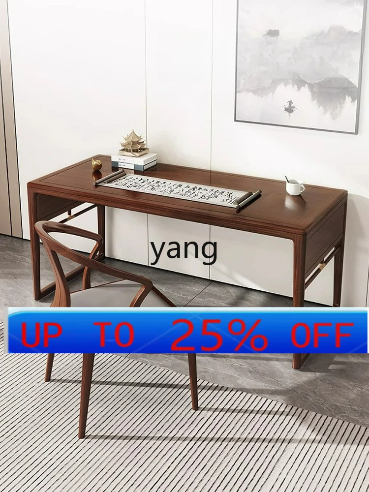 

Lh New Chinese Style Solid Wood Desk Modern Chinese Style Home Office Desk Study Calligraphy and Painting Desk