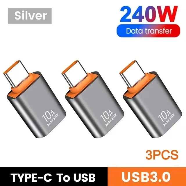 USB zu Typ-C Adapter 10A OTG USB 3.0 Typ C Stecker zu USB Buchse Konverter Schnelle Lade Datenübertragung für MacBook iPhone Samsung