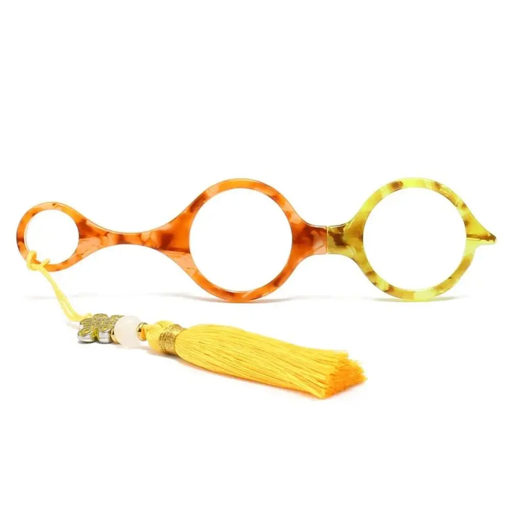 

Портативные очки для чтения с защитой от потери, ручные складные увеличительные очки с кисточками, прочные ожерелья для чтения для женщин и мужчин