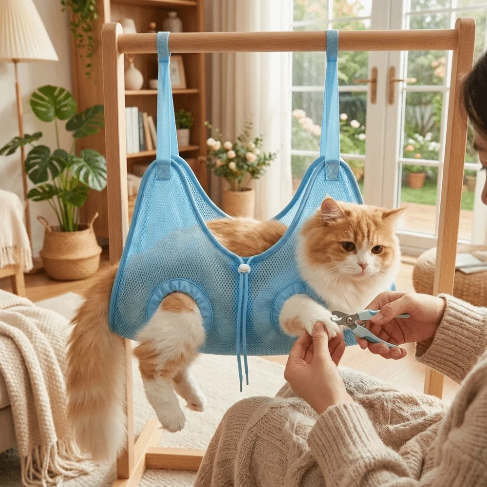 Pet Grooming Hammock Sling Restraint - Дышащий гамак для груминга животных, предотвращающий