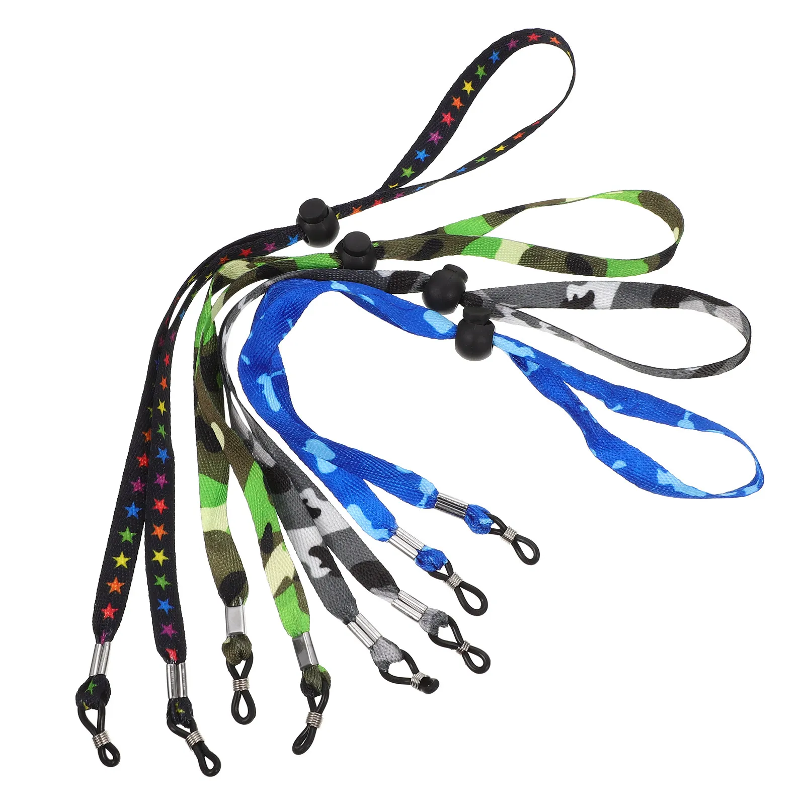4Pcs Premium Polyester Glasses Lanyard Adjustable Universal Fit Anti- Strap Portable Sunglasses Rope Fashion