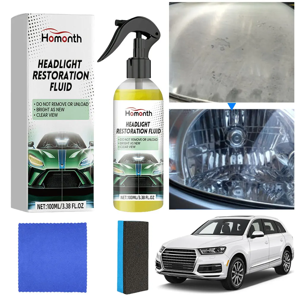 100ml Car Headlight Polishing Agent Scratch Remover with Sponge & Cloth Headlight Restoration Kit Headlight Cleaner Restorer Kit view 2