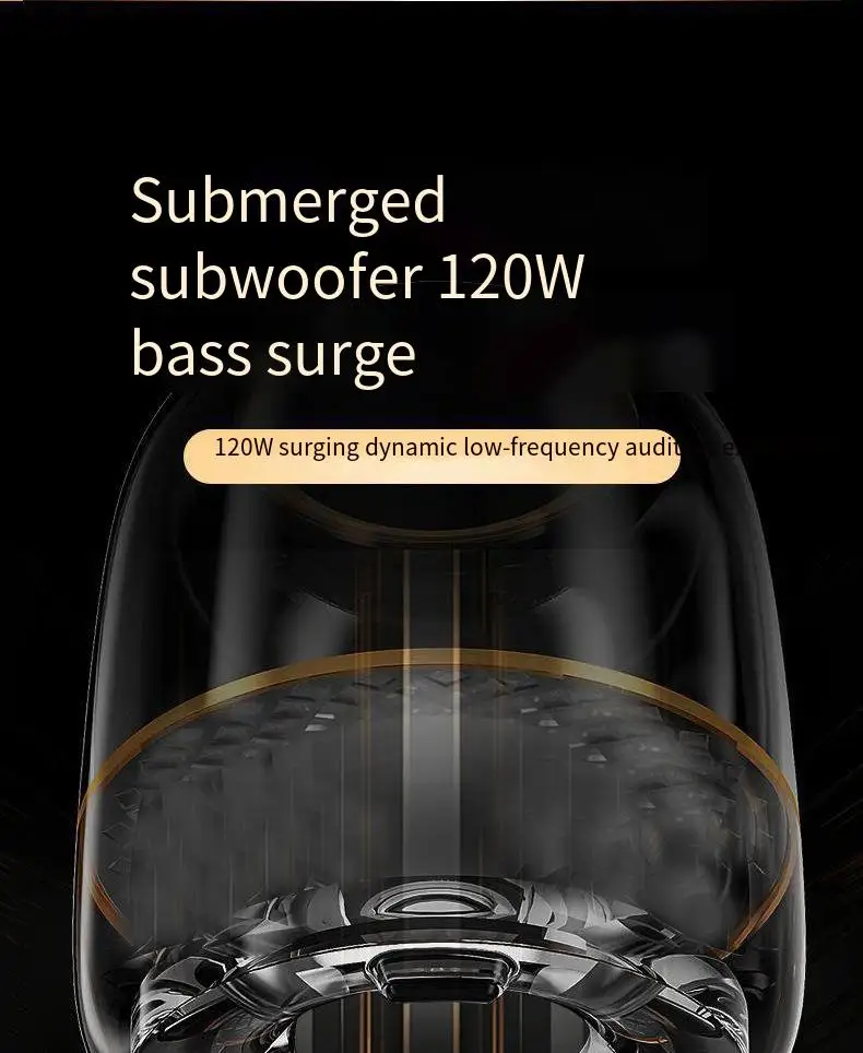 مكبر صوت بلوتوث لاسلكي مضخم صوت زجاجي هارمان Huaqiang North مع مصباح جو RGB متعدد الوظائف صوتي شفاف #5